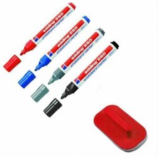 Artline Edding 260 Renkli Silinebilir Yazı Tahtası Kalemi 4'lü Set + Tahta Silgisi