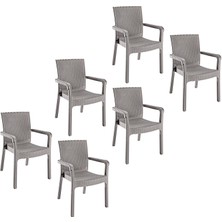 Holiday Markiz Rattan Koltuk Çöl Gri | 6'lı Set