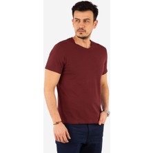 Tony Montana Regular Fit V Yaka %100 Pamuk Kısa Kollu Basic Penye T-Shirt-PE3602TY22