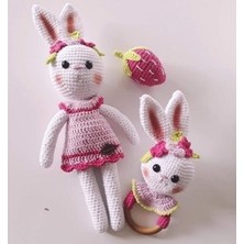 Oyuncak Park Pembiş Tavşan Çıngırak Amigurumi  Oyuncak