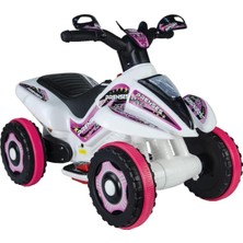 UJ Toys 6V Akülü Atv Karınca Pembe Beyaz Prenses