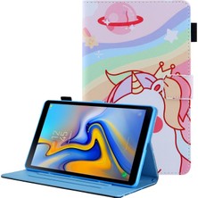 Hello-U Galaxy Tab A8 10.5 2021 SM-X200/X205 Için Desenli Çapraz Doku Kartlıklı Standlı Pu Deri Tablet Kılıfı (Yurt Dışından)