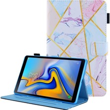 Hello-U Galaxy Tab A8 10.5 2021 SM-X200/X205 Için Desenli Çapraz Doku Kartlıklı Standlı Pu Deri Tablet Kılıfı (Yurt Dışından)