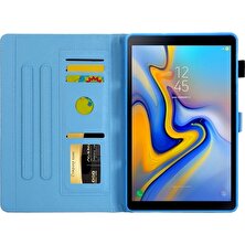 Hello-U Galaxy Tab A8 10.5 2021 SM-X200/X205 Için Desenli Çapraz Doku Kartlıklı Standlı Pu Deri Tablet Kılıfı (Yurt Dışından)