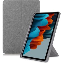 Hello-U Galaxy Tab S7 Plus T970 T975 Için Standlı Uyandırma Özellikli Manyetik Deri Tablet Kılıfı - Gri (Yurt Dışından)