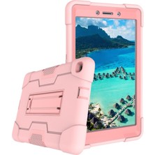 Hello-U Galaxy Tab A 8.0 Wi-Fi (2019) SM-T290 Için Darbeye Çizilmeye Dayanıklı Standlı Tablet Kılıfı - Pembe (Yurt Dışından)