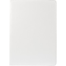 Hello-U Galaxy Tab S 10.5 SM-T800 Için Döner Standlı Litchi Deri Tablet Kılıfı - Beyaz (Yurt Dışından)
