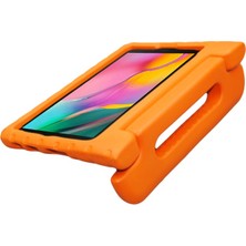 Hello-U Galaxy Tab A 8.0 Wi-Fi (2019) SM-T290 Için Darbeye Dayanıklı Standlı Kulplu Eva Köpük Tablet Kılıfı - Turuncu (Yurt Dışından)