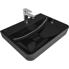 Turkuaz Kale Zero 2.0 60x45 Cm Siyah Dikdörtgen Tezgah Üzeri Lavabo
