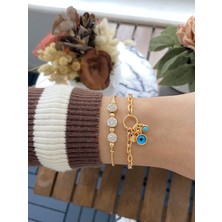 Jackferrero Kadın Altın Kaplama Bileklik 2 Li Set