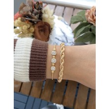 Jackferrero Kadın Altın Kaplama Bileklik 2 Li Set