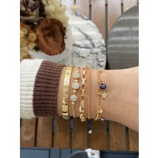 Jackferrero Kadın Altın Kaplama Bileklik 3 Lü  Set