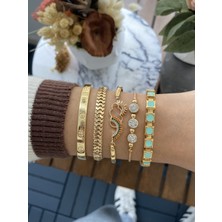 Jackferrero Kadın Altın Kaplama Bileklik 5 Li  Set