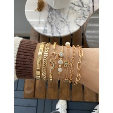 Jackferrero Kadın Altın Kaplama Bileklik 5 Li  Set