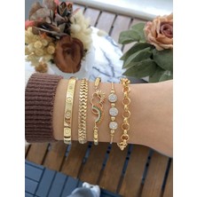 Jackferrero Kadın Altın Kaplama Bileklik 5 Li  Set