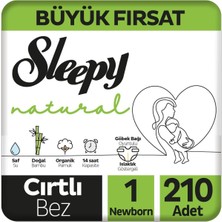Sleepy Natural Bebek Bezi 1 Numara Newborn 210'LU