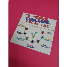 Gümüştel El Sanatları 7 Taş Halhal Doğal Taş Ip Halhal Asansörlü Kilit Sistemi