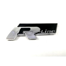Behin Dizayn VOLKSWAGEN UYUMLU R Line Bagaj Yazısı Nikel Siyah 75mm-25mm