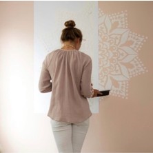 Mandala Art Fabric Lovely Büyük Boy Mandala Duvar Dekoratif Hazır Şablon 200 cm