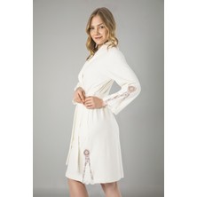 Nuşa Dantelli Bambo Cotton Bayan Bornozu