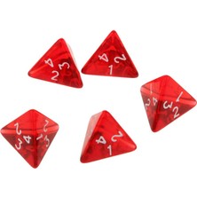 Gem Muti Taraflı Dices Set / 5 Adet D4 Koyu Heresy D & D Rpg Oyunları Kırmızı