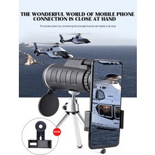 Okgoods Teleskop Monoküler 40X60 Zoom Monoküler Dürbün Açık Zayıf Gece Görüş Cep Teleskop Kamp Içın Akıllı Telefon Tutuculu (Yurt Dışından)