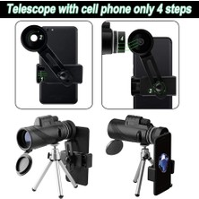 Okgoods 40X60 Taşınabilir Monoküler Hd El Optik Kapsam Cep Teleskop Smartphone Içın Kuş Izle Açık Seyahat Turizm (Yurt Dışından)