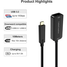 Cablecretion Type-C To Usb-A Dişi 10GPBS Uzatma Kabosu 5