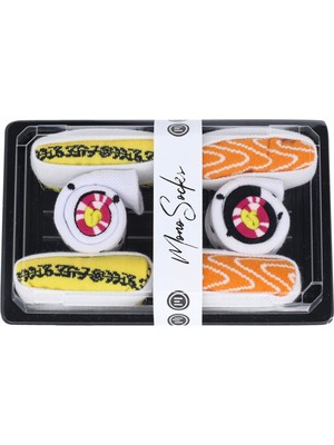 Mono Socks Renkli Roll Maki Set B 3'lü Sushi Çorap