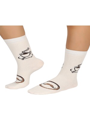 Mono Socks Erkek Kahverengi Leaf White Latte 2'li Kahve Çorap