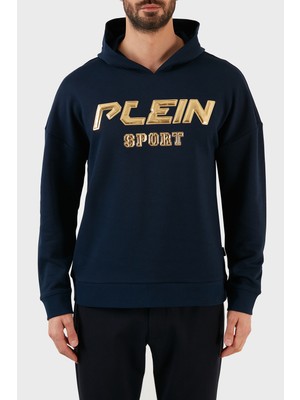 Plein Sport Logolu Regular Fit Kapüşonlu Pamuklu Erkek Sweat FIPS21585