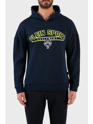 Plein Sport Logolu Regular Fit Kapüşonlu Pamuklu Erkek Sweat FIPS21985