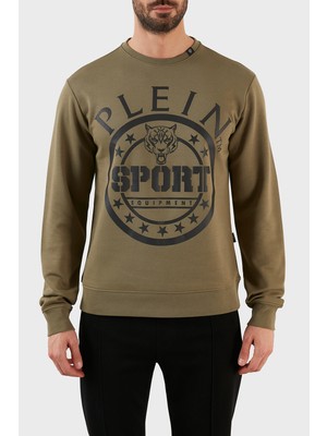 Plein Sport Logolu Regular Fit Pamuklu Bisiklet Yaka Erkek Sweat FIPS20832