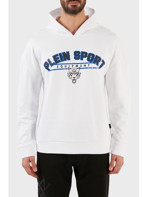 Plein Sport Logolu Regular Fit Kapüşonlu Pamuklu Erkek Sweat FIPS21901