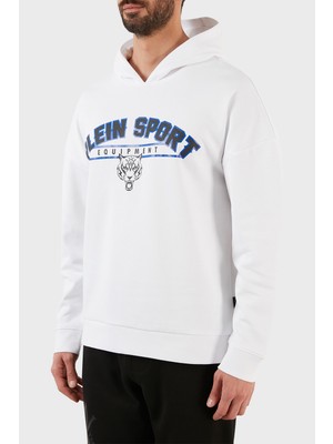 Plein Sport Logolu Regular Fit Kapüşonlu Pamuklu Erkek Sweat FIPS21901