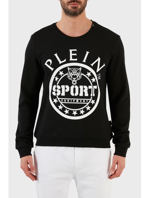 Plein Sport Logolu Regular Fit Pamuklu Bisiklet Yaka Erkek Sweat FIPS20899