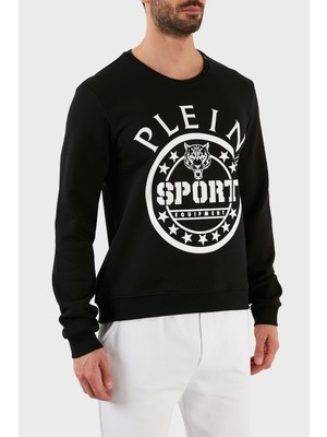 Plein Sport Logolu Regular Fit Pamuklu Bisiklet Yaka Erkek Sweat FIPS20899