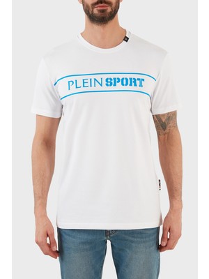 Plein Sport Logolu Bisiklet Yaka Pamuklu Erkek T-Shirt TIPS101IT01