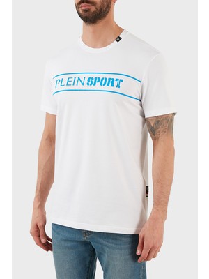 Plein Sport Logolu Bisiklet Yaka Pamuklu Erkek T-Shirt TIPS101IT01