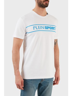 Plein Sport Logolu Bisiklet Yaka Pamuklu Erkek T-Shirt TIPS101IT01