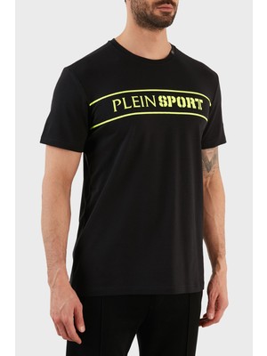 Plein Sport Logolu Bisiklet Yaka Pamuklu Erkek T-Shirt TIPS101IT99