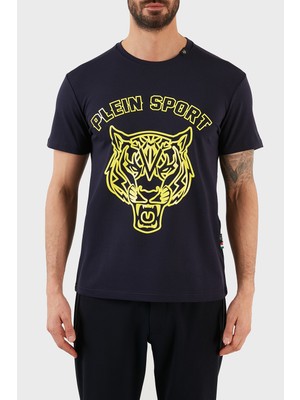 Plein Sport Logolu Bisiklet Yaka Pamuklu Erkek T-Shirt TIPS113IT85