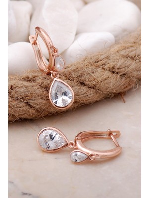 Sümer Telkari Damla Rose Gümüş Küpe 5729