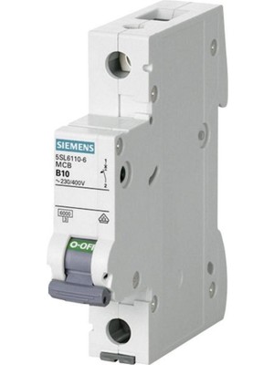 Sıemens 6A; 1 Fazlı; 5sl Classic Anahtarlı Otomatik Sigorta; 6ka; B Tipi;