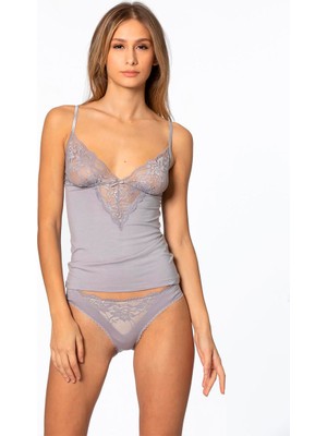 Pierre Cardin Kadın Dantelli Penye Kaşkorse Atlet Külot Takım 345