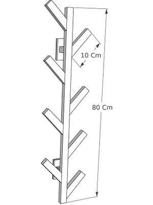 Eryatex Duvara Monte Ahşap Elbise Askısı Portmanto Askılık Dekoratif Askı Askılık Natural Elbise Askıs