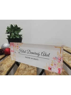 Hediye Marketi17 Karışık Çiçekler  3D Avukat Masa Isimliği Kişiselleştirilmiş Ofis Dekoru