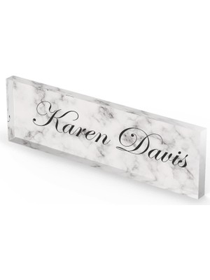 Hediye Marketi17 Kapılar Için Akrilik Cam Üzerine Beyaz Mermer Tasarım Kapı Isim Plakası