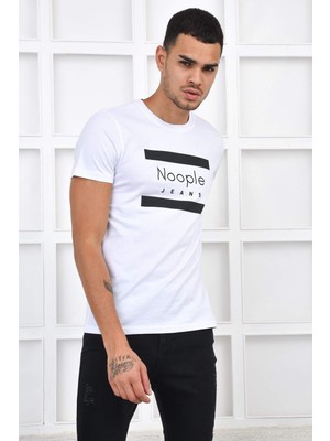 Noople Bisiklet Yaka Classic Logo T-Shirt - Beyaz