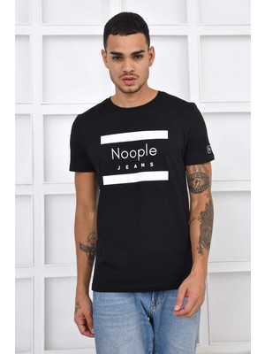 Noople Bisiklet Yaka Classic Logo T-Shirt - Siyah